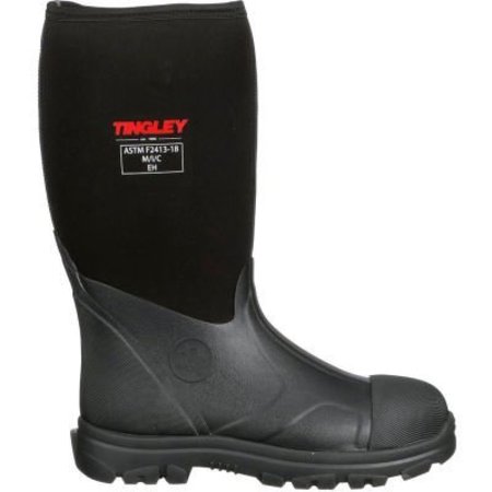 TINGLEY Tingley® Badger Neoprene Boots, Steel Toe, Upper Rubber Sole, Steel Shank, 15"H, Blk, Size 4 87251.04